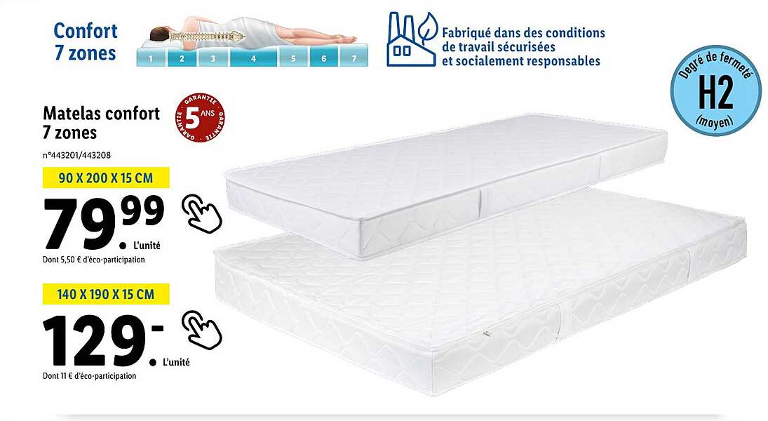 matelas confort 7 zones