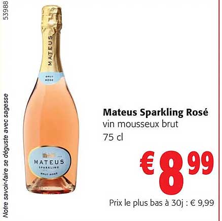mateus sparkling rosé vin mousseux brut