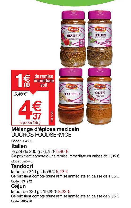 mélange d'épices mexican ducros foodservice
