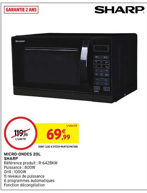 micro-ondes 20l sharp