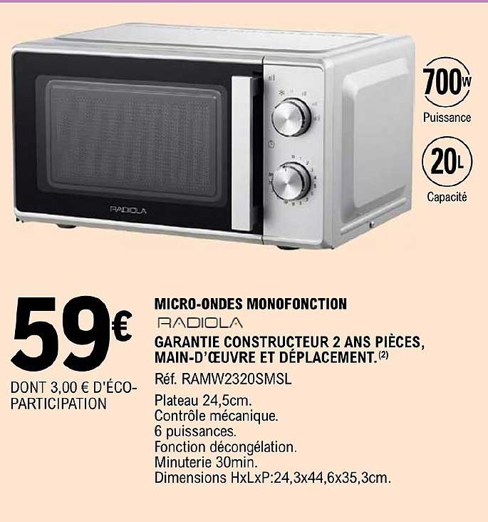 micro-ondes monofonction radiola