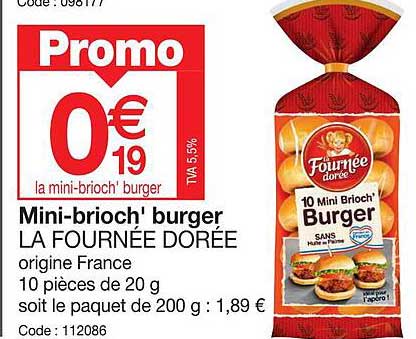 mini-brioch'burger la fournée dorée