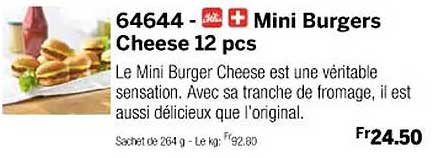 mini burgers cheese 12 pcs