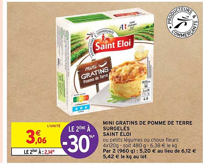 mini gratins de pomme de terre surgelés saint éloi