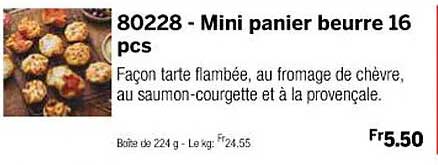 mini panier beurre 16 pcs