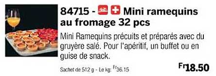 mini ramequins au fromage 32 pcs