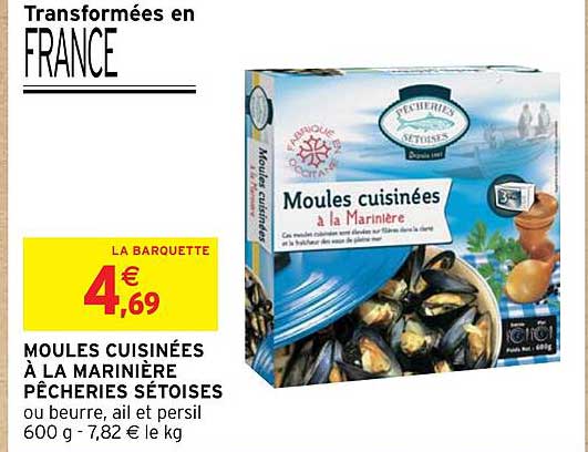 moules cuisinées à la marinière pêcheries sétoises