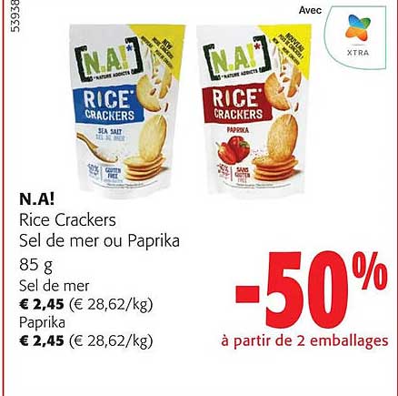 n.a! rice crackers sel de mer ou paprika