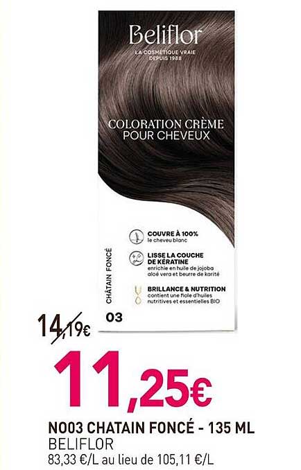 n003 chatain foncé beliflor