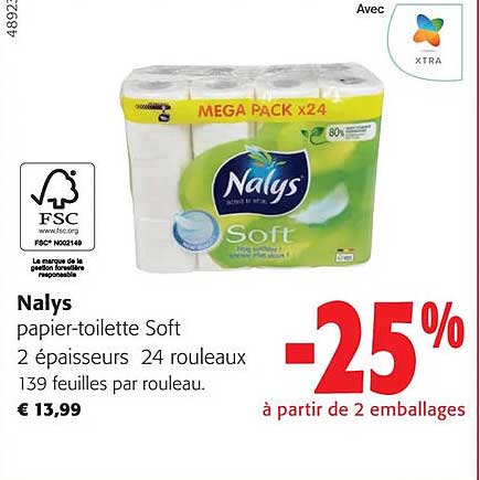 nalys papier-toilette soft