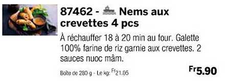 nems aux crevettes 4 pcs