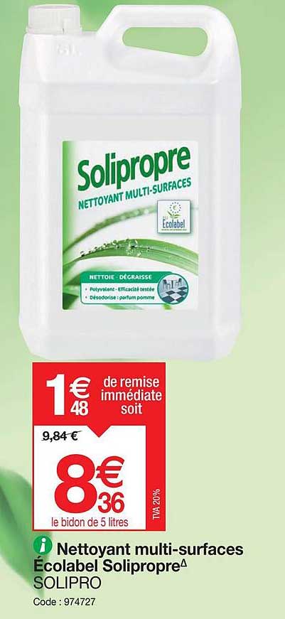 nettoyant multi-surfaces écolabel solipropre solipro