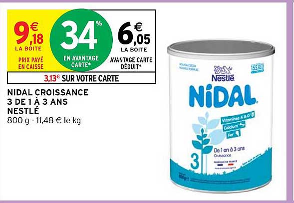 nidal croissance 3 de 1 à 3 ans nestlé