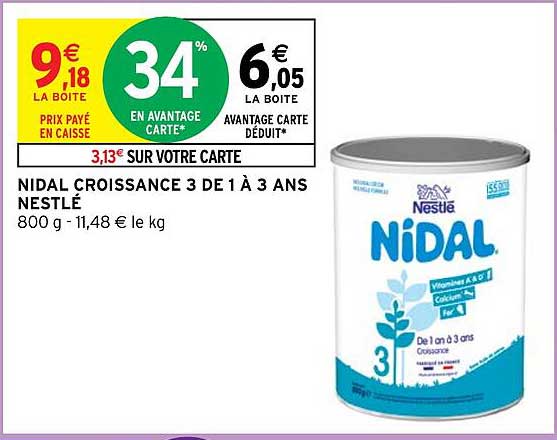 nidal croissance 3 de 1 à 3 ans nestlé
