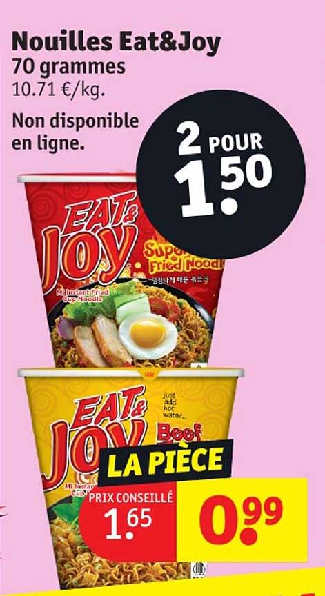 nouilles eat&joy 70 grammes