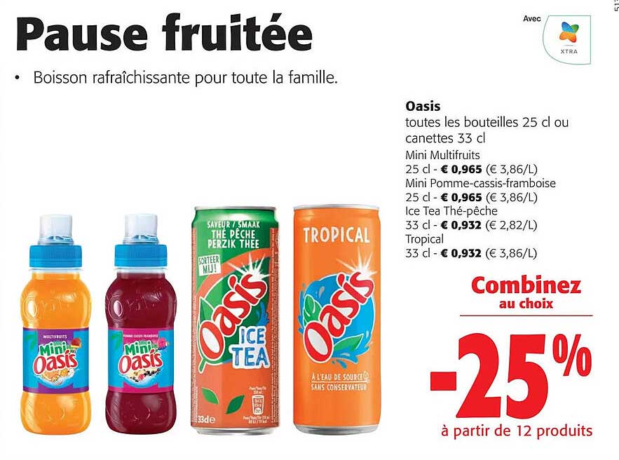 oasis toutes les bouteilles
