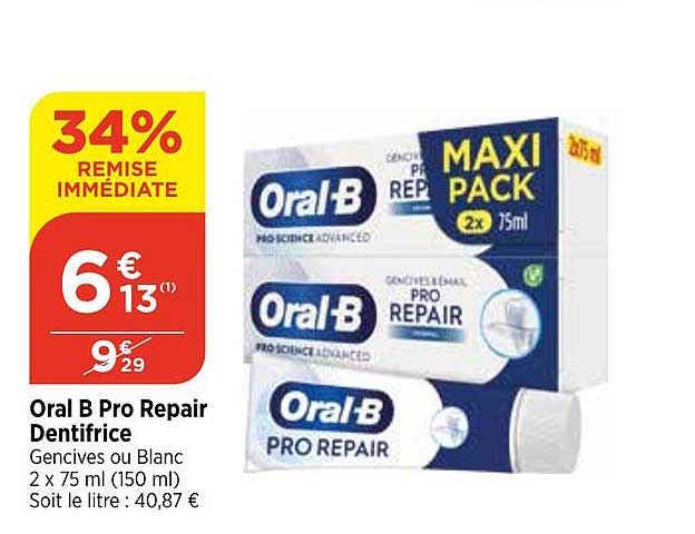 oral b pro repair dentifrice