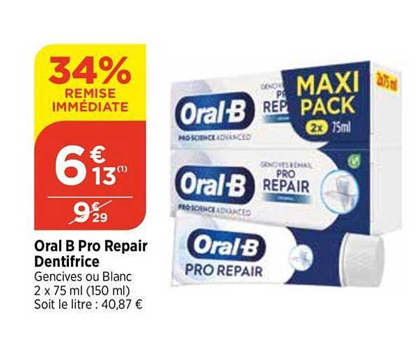 oral-b pro repair dentifrice