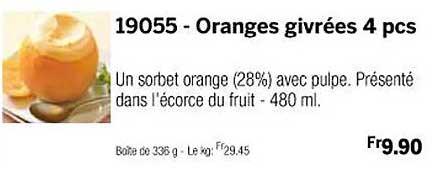 oranges givrées 4 pcs