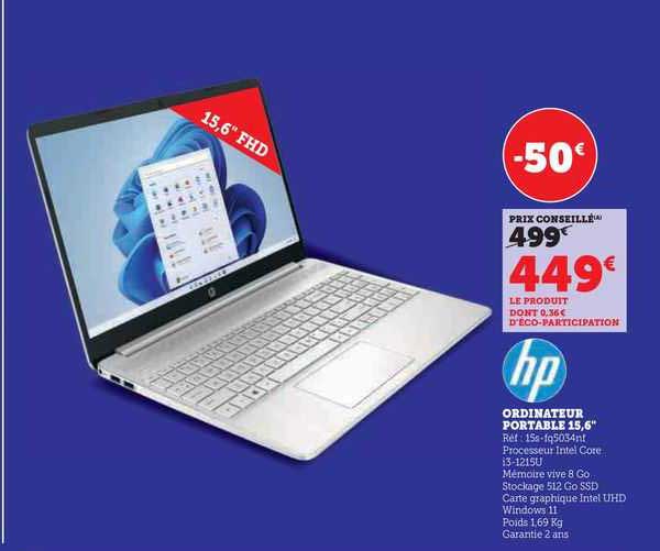 Ordinateur Portable 15,6" Hp