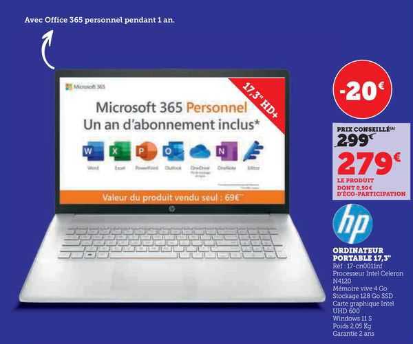 Ordinateur Portable 17,3" Hp