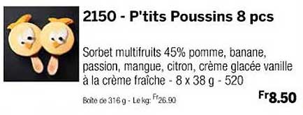 p'tits poussins 8 pcs