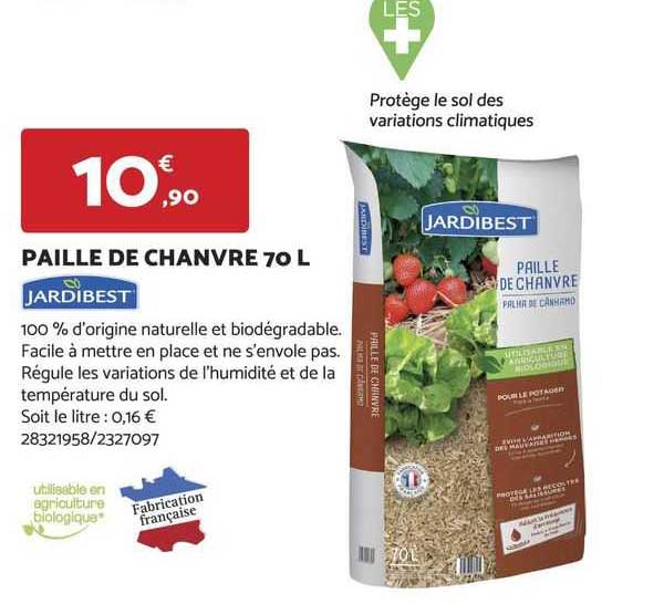 paille de chanvre 70 l jardibest