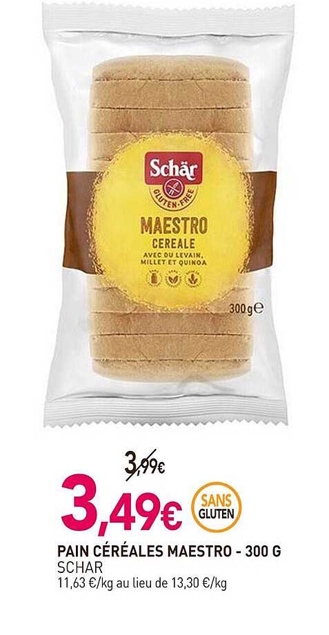 pain céréales maestro - schar - 300 g