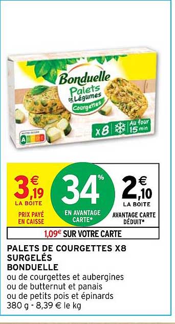 Palets De Courgettes X8 Surgelés Bonduelle