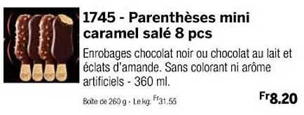 parenthèses mini caramel salé 8 pcs