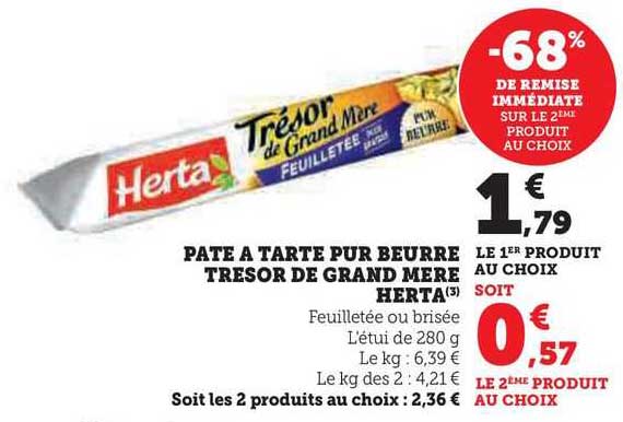 pâte à tarte pur beurre trésor de grand mère herta