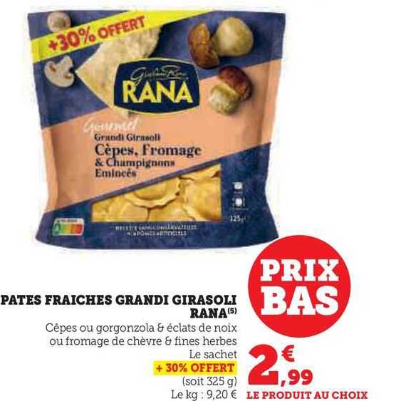 pâtes fraîches grandi girasoli rana