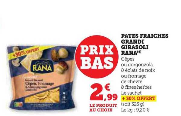 pâtes fraîches grandi girasoli rana