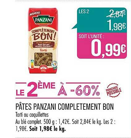 pâtes panzani complètement bon
