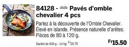 pavés d'omble chevalier 4 pcs