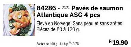 pavés de saumon atlantique asc 4 pcs