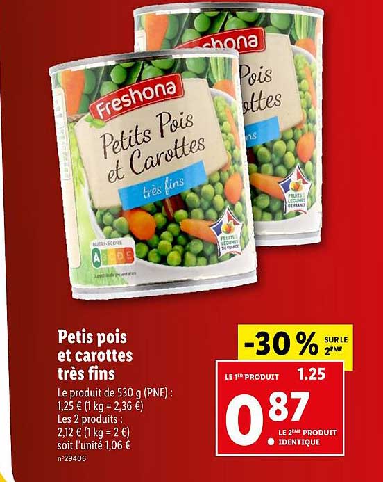 petit pois et carottes très fins freshona