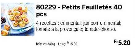 petits feuilletés 40 pcs