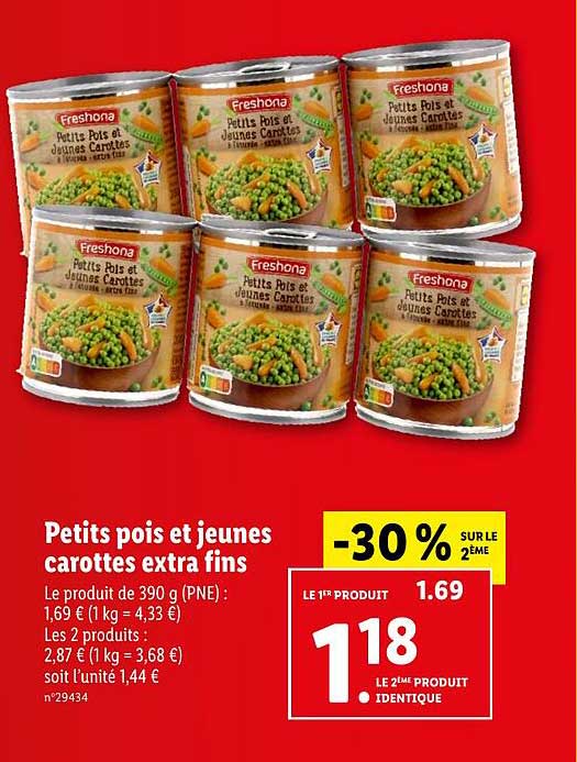 petits pois et jeunes carottes extra fins freshona