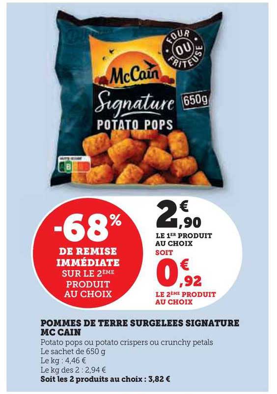 pomme de terre surgelées signature mc cain