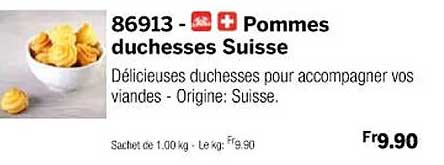 pommes duchesses suisse