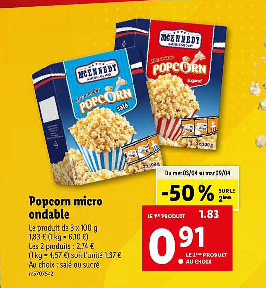 popcorn micro ondable mcennedy