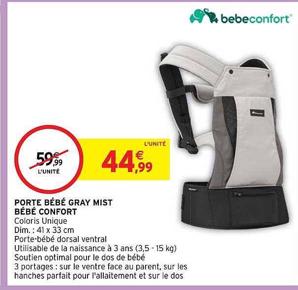 porte bébé gray mist bébé confort