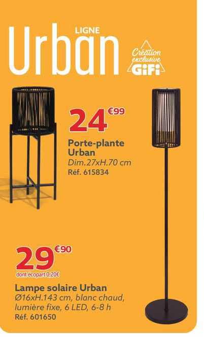 porte-plante urban, lampe solaire urban