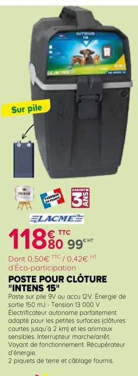 poste pour clôture "intens 15"