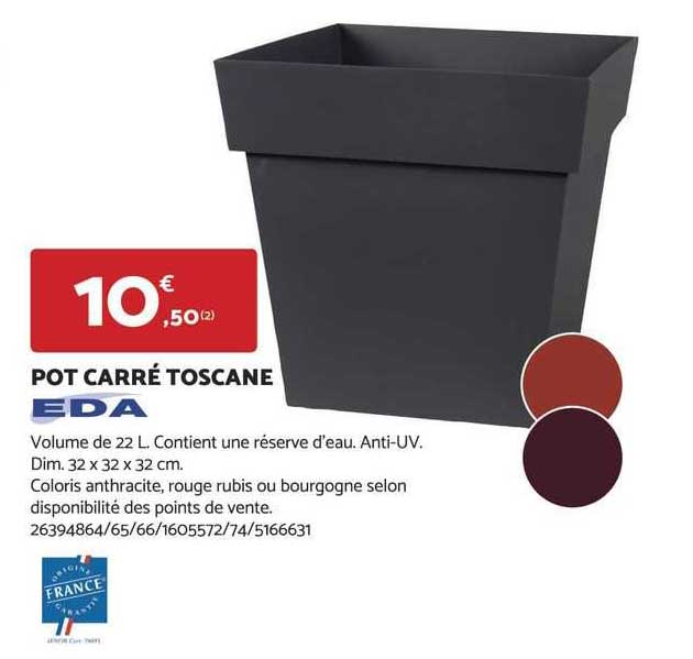 Pot Carré Toscane Eda