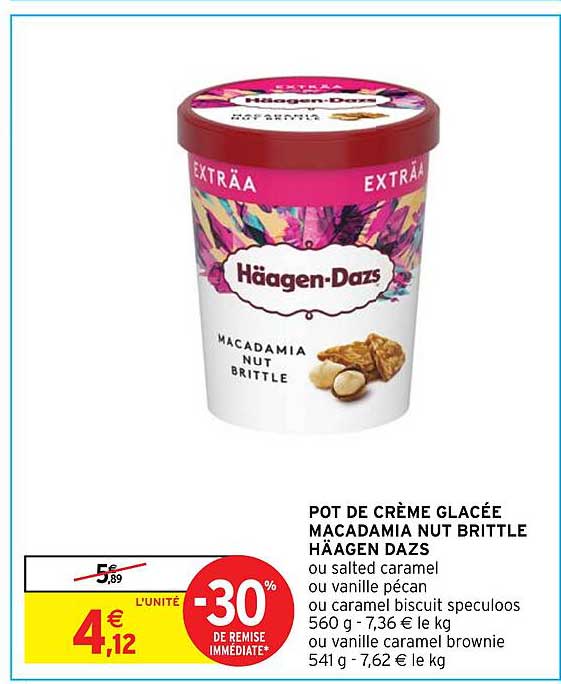 pot de crème glacée macadamia nut brittle häagen dazs