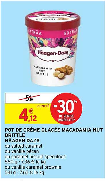 pot de crème glacée macadamia nut brittle häagen dazs