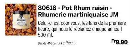 pot rhum raisin - rhumerie martiniquaise jm