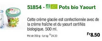 pots bio yaourt